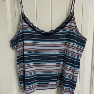 Tommy Hilfiger Multicolor Striped Camisole with Lace Trim
